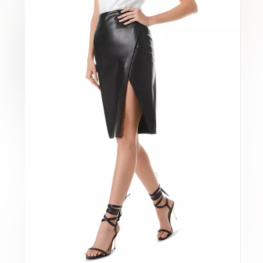 Alice + Olivia Faux Leather Siobhan Skirt